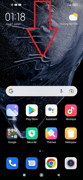 Capture depuis le panneau de notifications